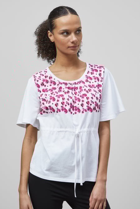 Yellow Floral Chest Print T-Shirt