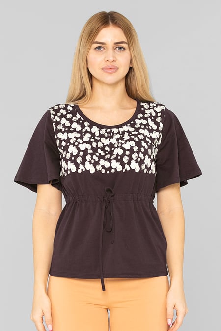 Yellow Floral Chest Print T-Shirt