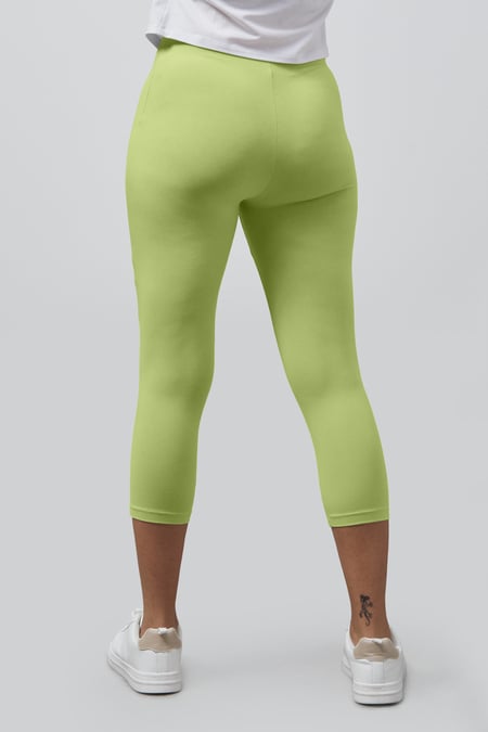 Green Cropped High Waist Leggings