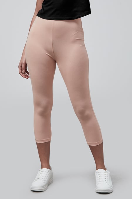 Nude Cropped High Waist Leggings