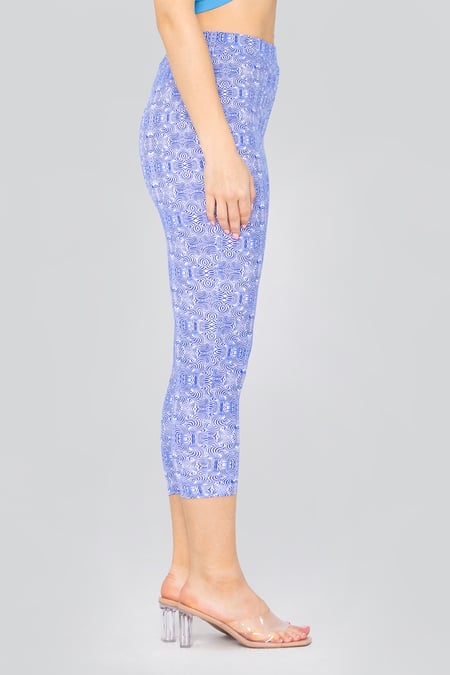 Blue Bee Printed Cropped Leggings