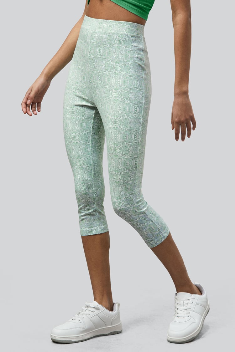 Bee Printed Cropped Leggings