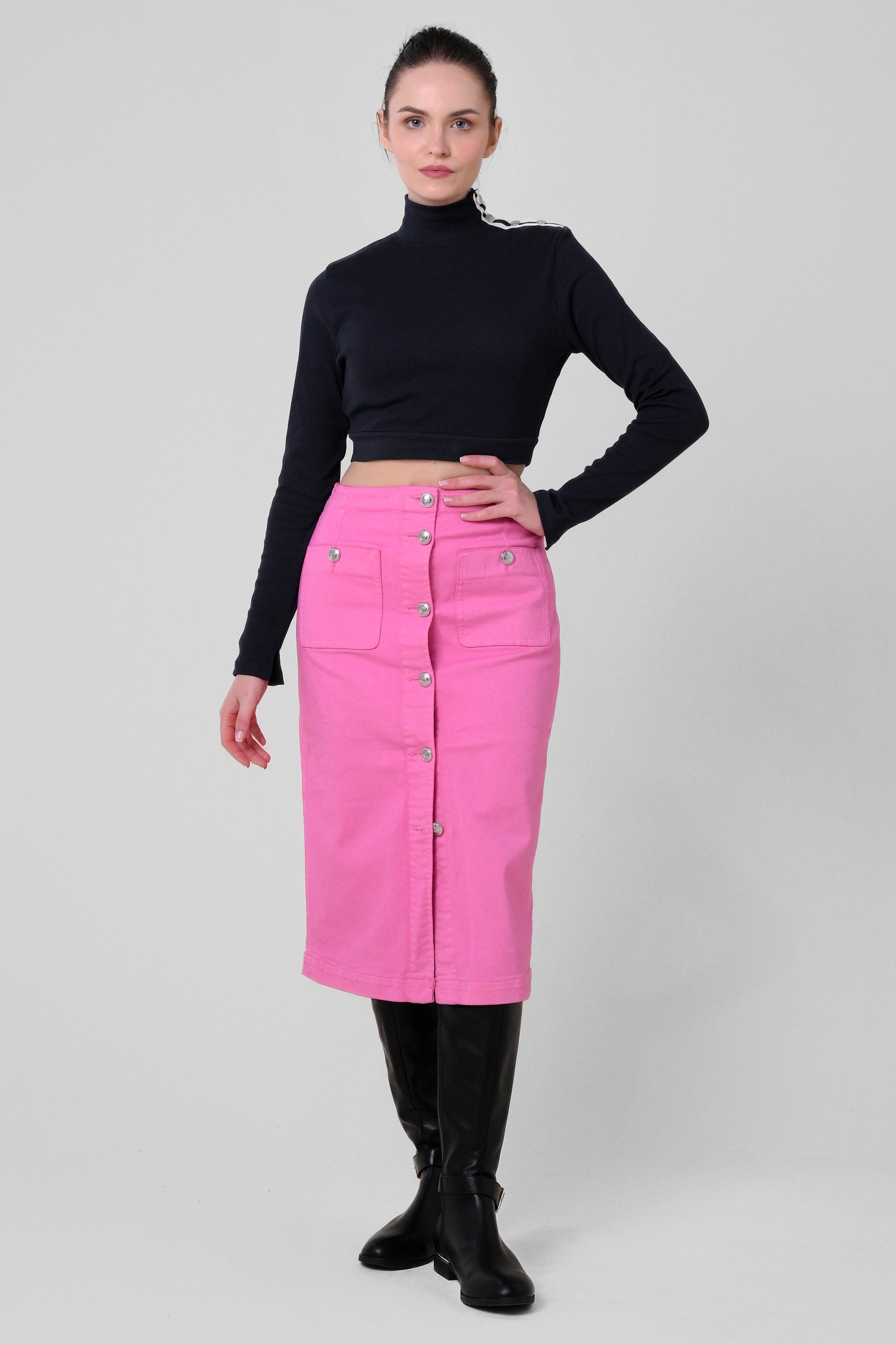 Women Turtleneck Crop Tops