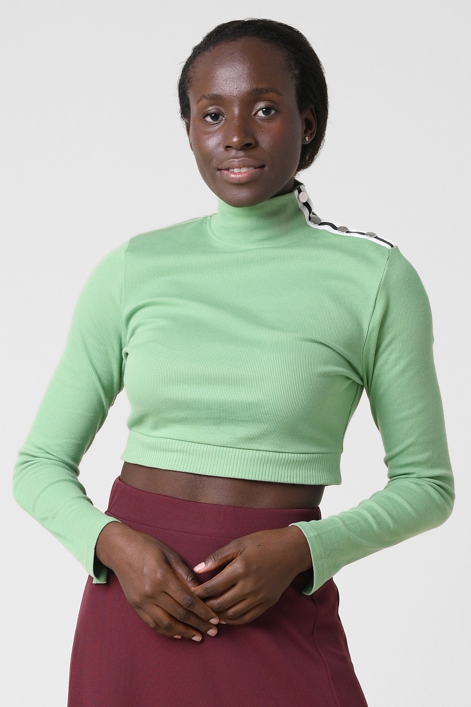Women Turtleneck Crop Tops