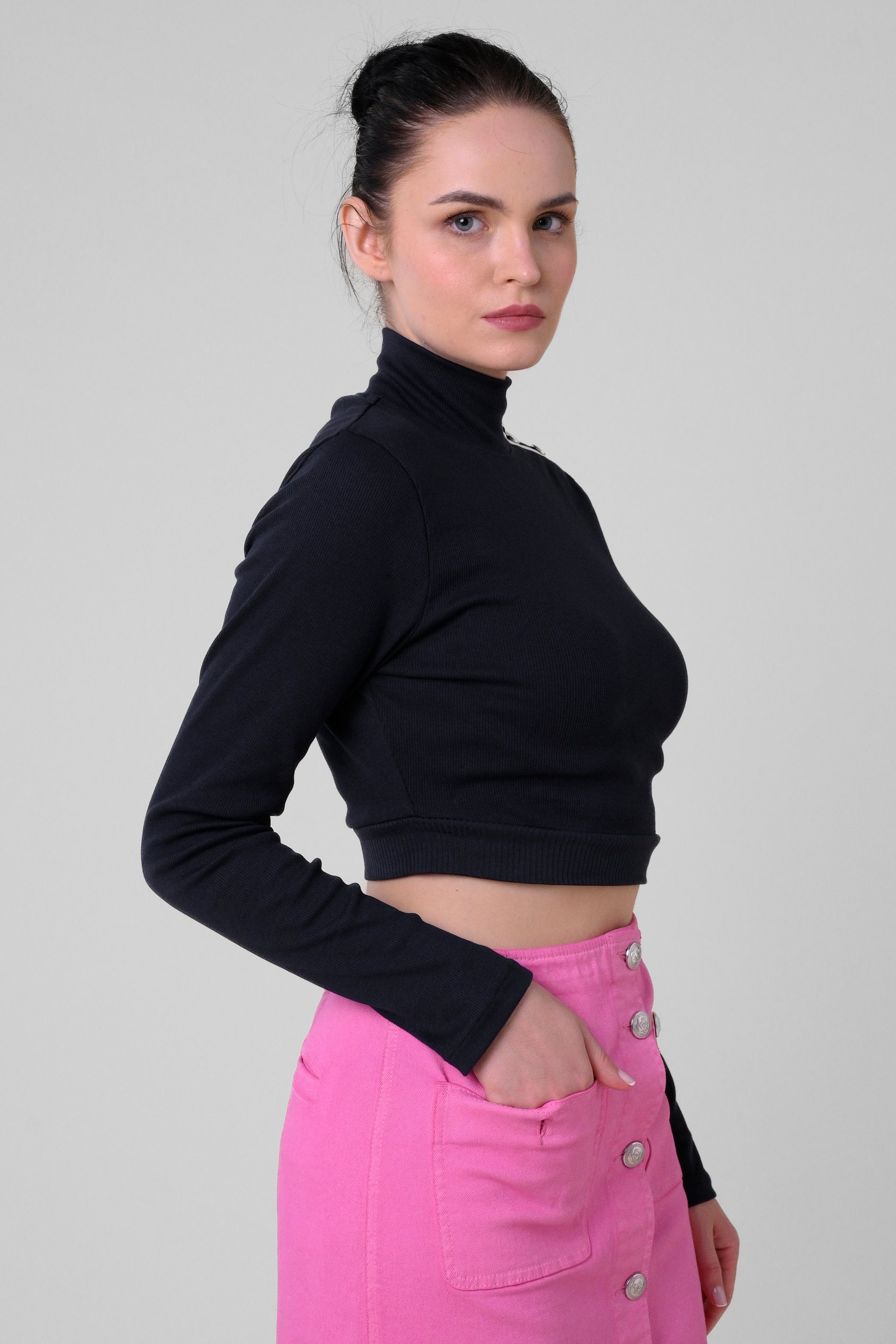 Women Turtleneck Crop Tops