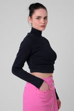 Women Turtleneck Crop Tops
