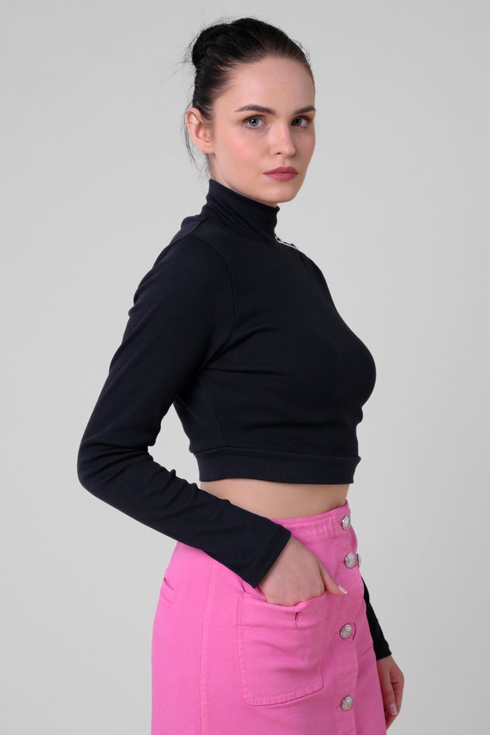Women Turtleneck Crop Tops