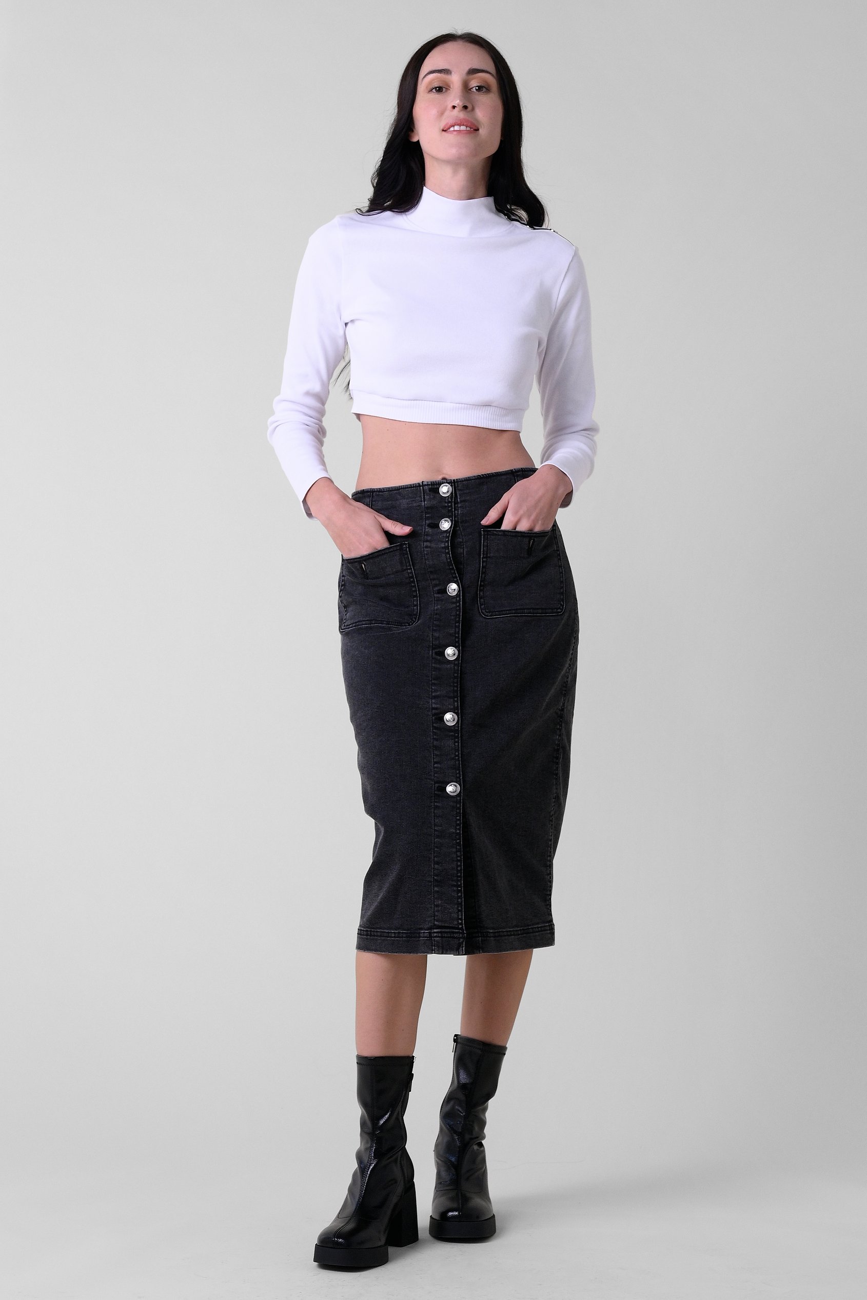 Women Turtleneck Crop Tops