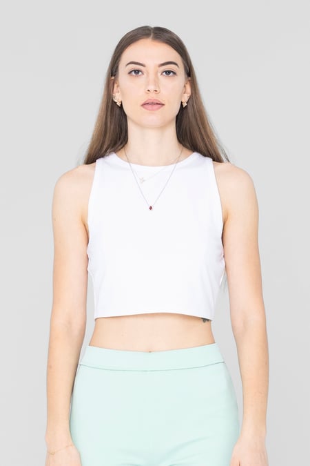 White Super Soft Cropped Tank Top