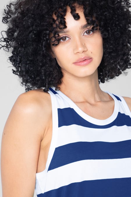 Blue Essential Stripe Tank Top