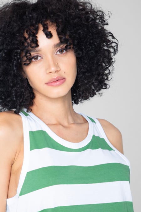 Green Essential Stripe Tank Top