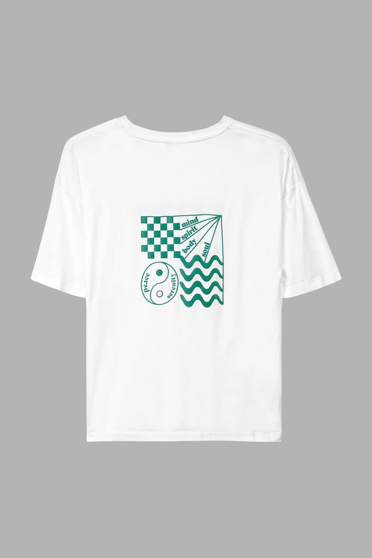 Slogan Print Boxy Relaxed Fit T-Shirt