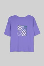 Slogan Print Boxy Relaxed Fit T-Shirt