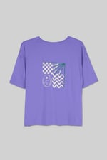 Slogan Print Boxy Relaxed Fit T-Shirt