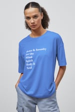 Slogan Print Boxy Relaxed Fit T-Shirt