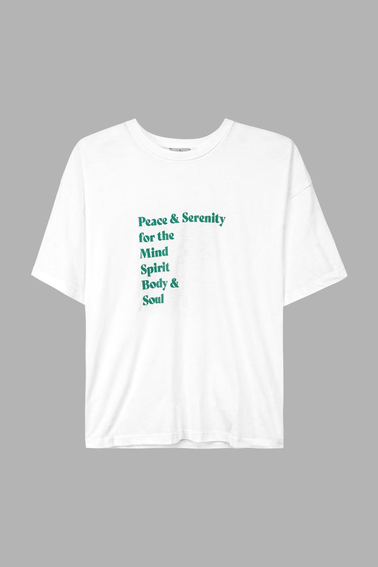 Slogan Print Boxy Relaxed Fit T-Shirt