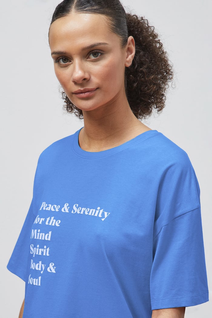 Slogan Print Boxy Relaxed Fit T-Shirt