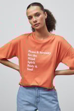 Slogan Print Boxy Relaxed Fit T-Shirt