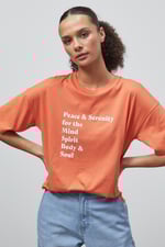 Slogan Print Boxy Relaxed Fit T-Shirt
