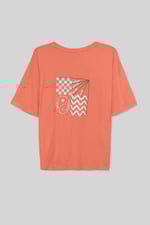 Slogan Print Boxy Relaxed Fit T-Shirt