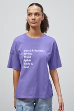 Slogan Print Boxy Relaxed Fit T-Shirt