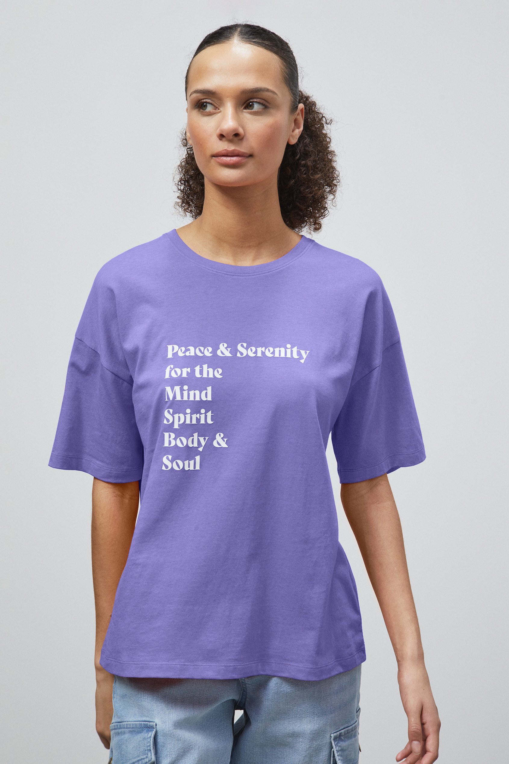 Slogan Print Boxy Relaxed Fit T-Shirt