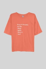 Slogan Print Boxy Relaxed Fit T-Shirt