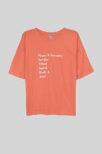 Slogan Print Boxy Relaxed Fit T-Shirt
