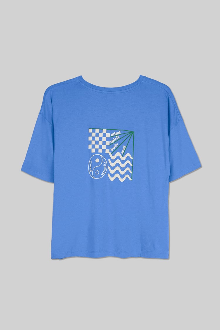 Slogan Print Boxy Relaxed Fit T-Shirt