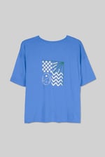 Slogan Print Boxy Relaxed Fit T-Shirt