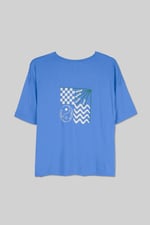 Slogan Print Boxy Relaxed Fit T-Shirt