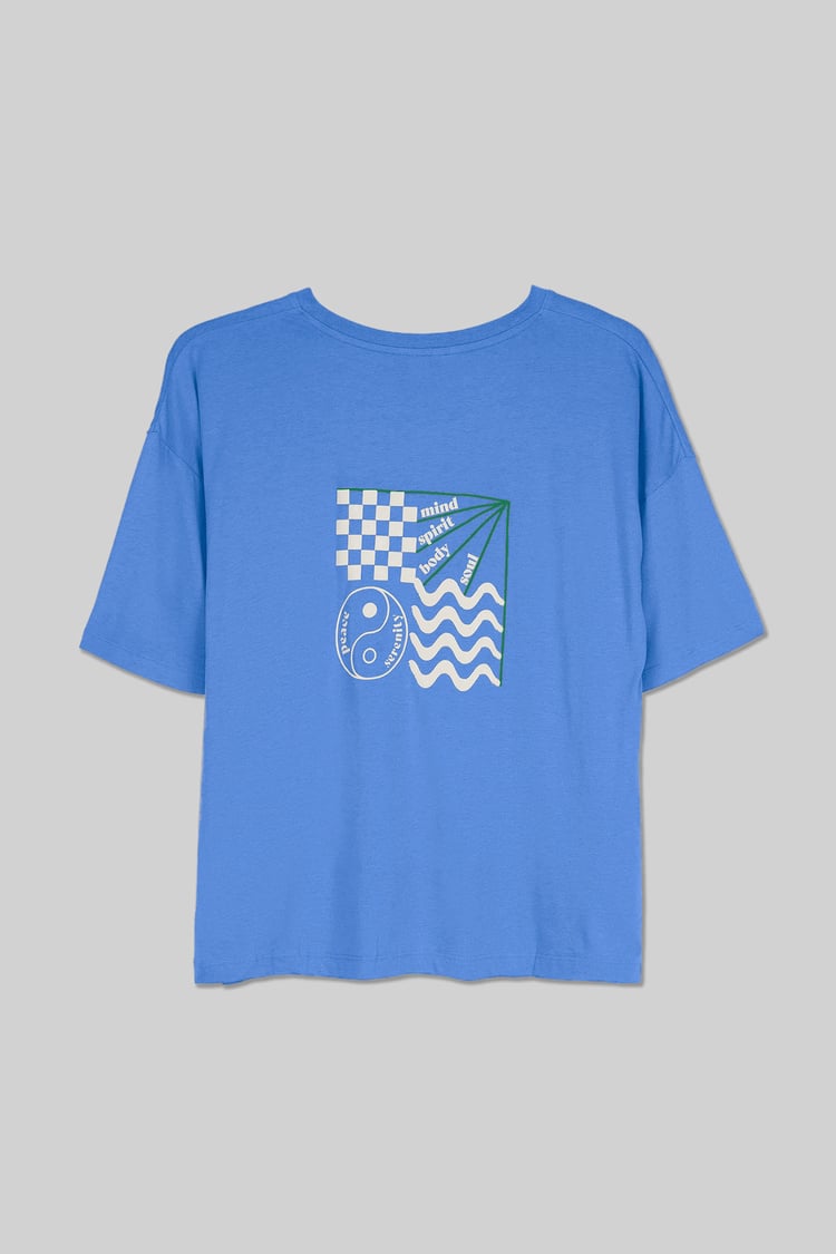 Slogan Print Boxy Relaxed Fit T-Shirt