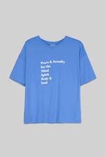 Slogan Print Boxy Relaxed Fit T-Shirt