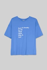 Slogan Print Boxy Relaxed Fit T-Shirt