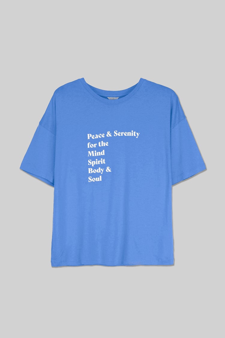 Slogan Print Boxy Relaxed Fit T-Shirt