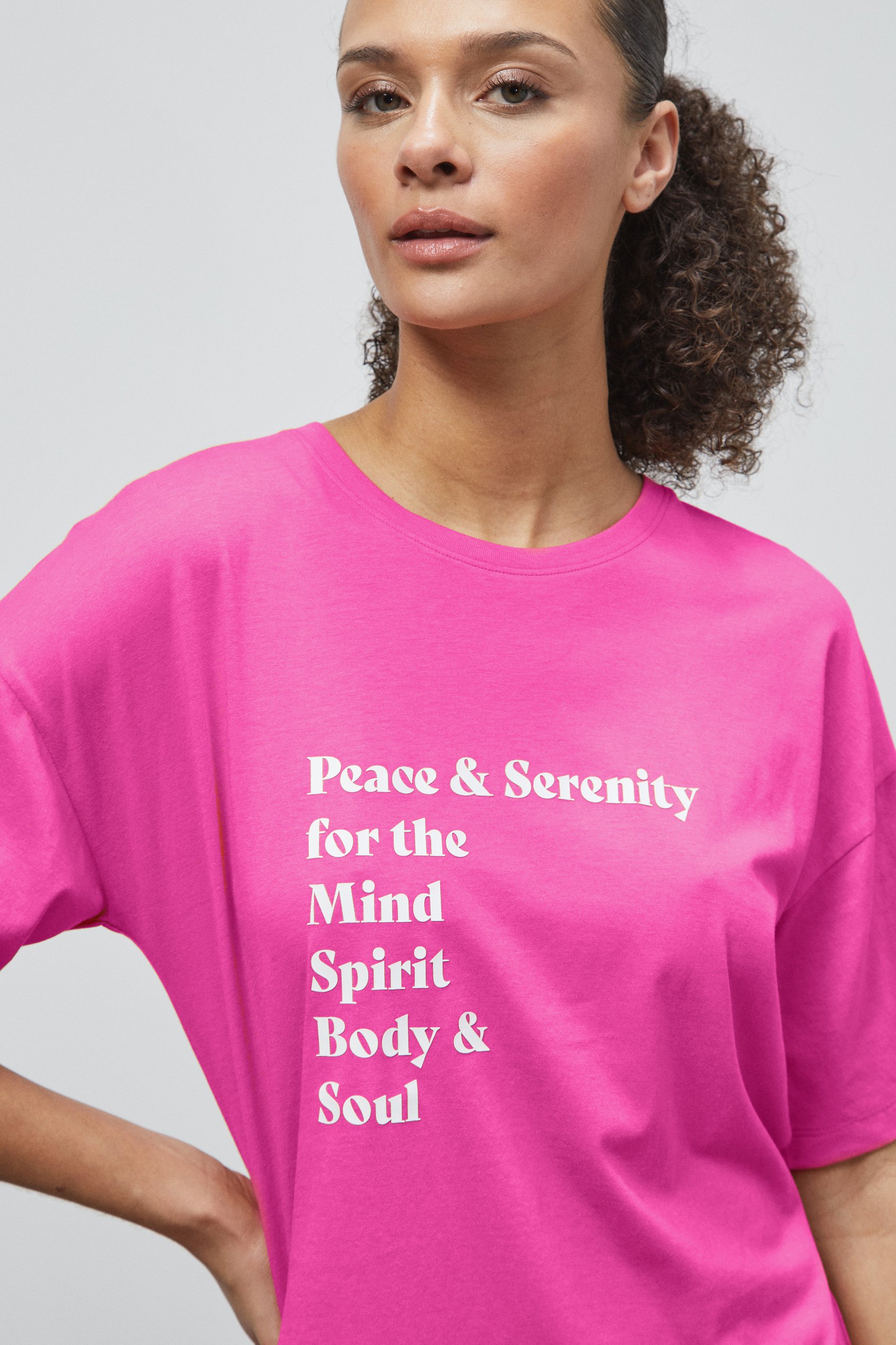Slogan Print Boxy Relaxed Fit T-Shirt