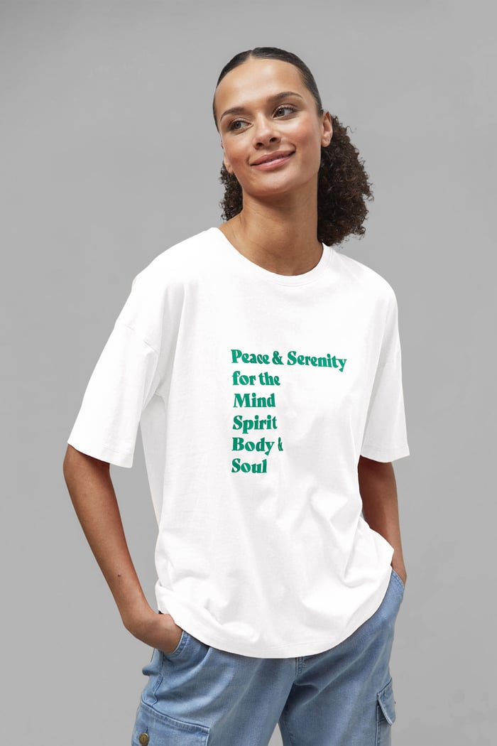 Slogan Print Boxy Relaxed Fit T-Shirt