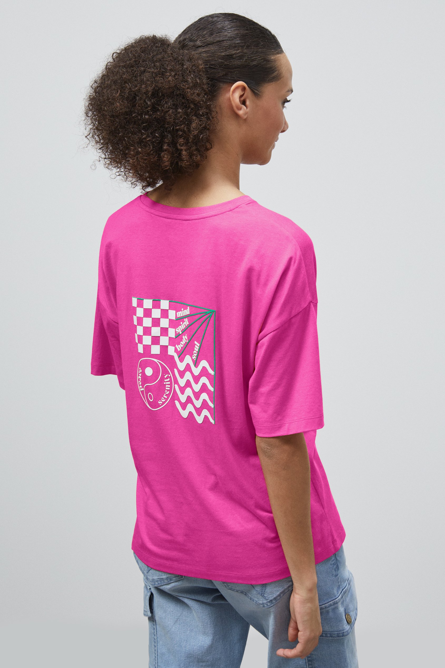 Slogan Print Boxy Relaxed Fit T-Shirt