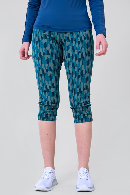 Navy Printed Cropped Leggings