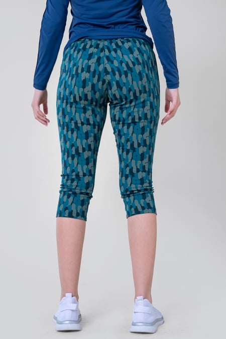 Navy Printed Cropped Leggings