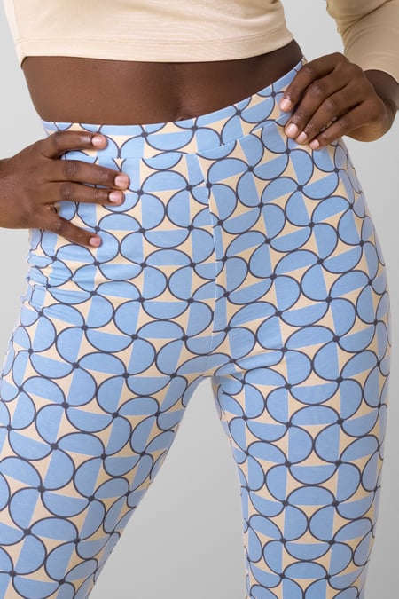 Womens Blue Geometric Print Legging