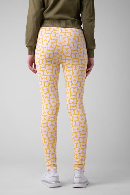 Womens Yellow Geometric Print Legging