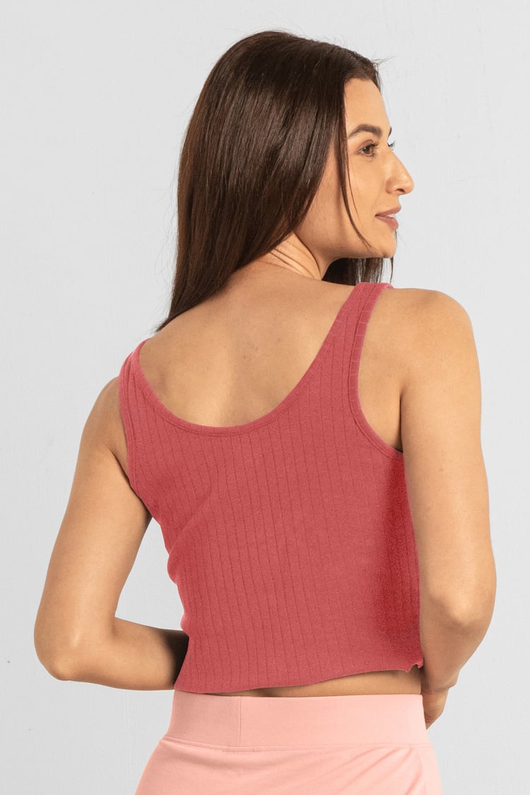 Ribbed Front Button Tank Top