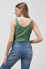 Ribbed Front Button Tank Top