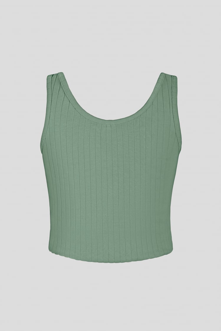Ribbed Front Button Tank Top