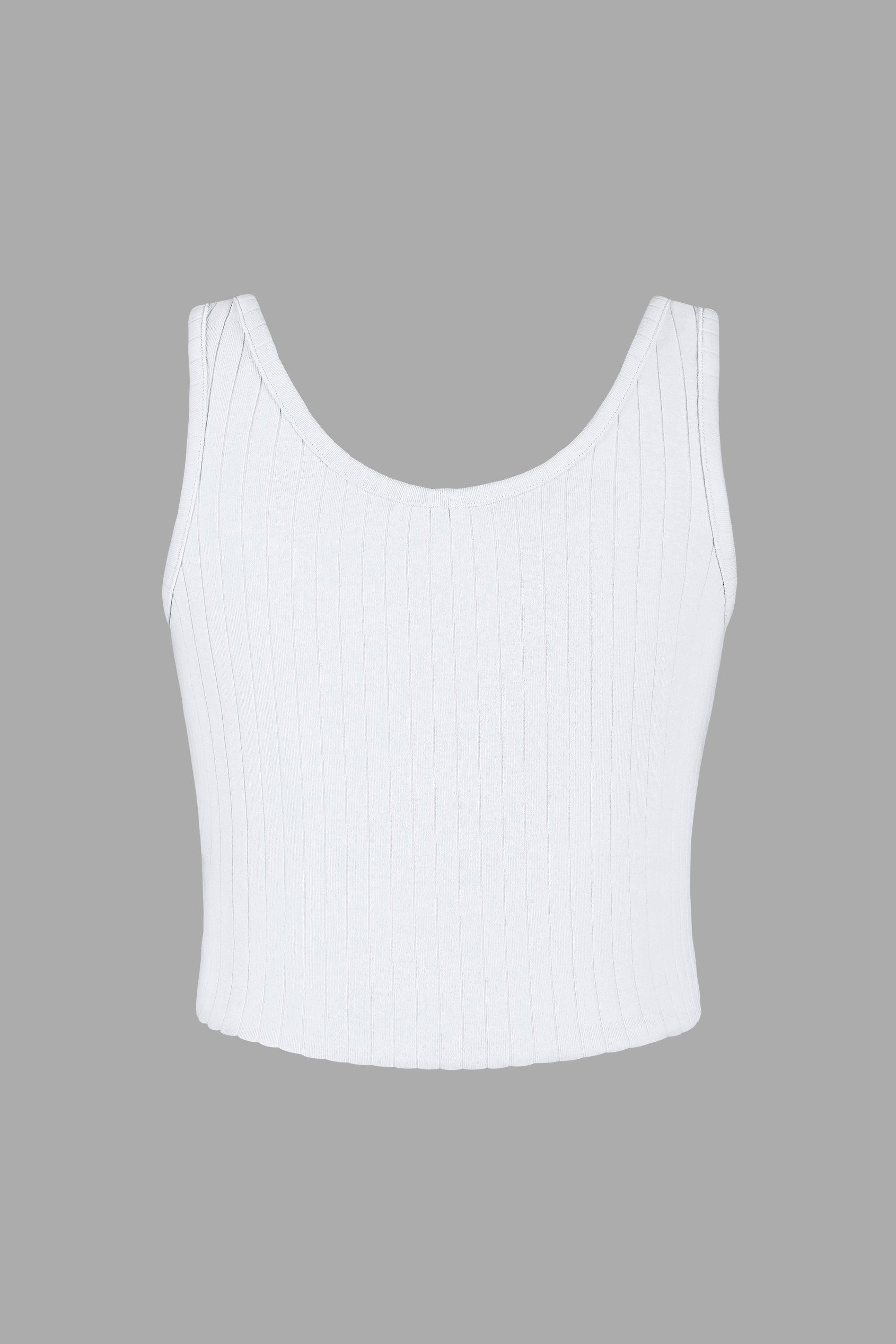 Ribbed Front Button Tank Top