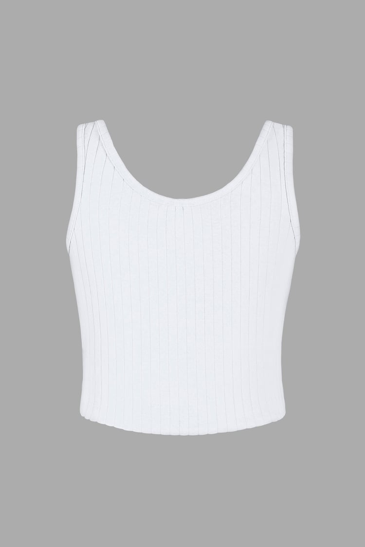 Ribbed Front Button Tank Top