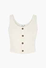 Ribbed Front Button Tank Top