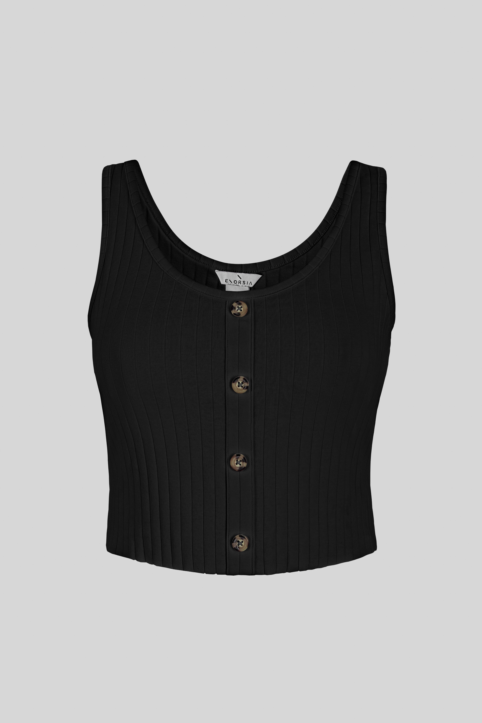 Ribbed Front Button Tank Top