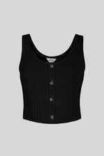 Ribbed Front Button Tank Top